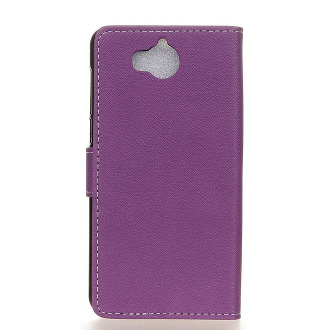 Produktbild MU Classic Leder Hülle mit Kreuzmuster (Huawei Y6 (2017), Huawei Y5 (2017))