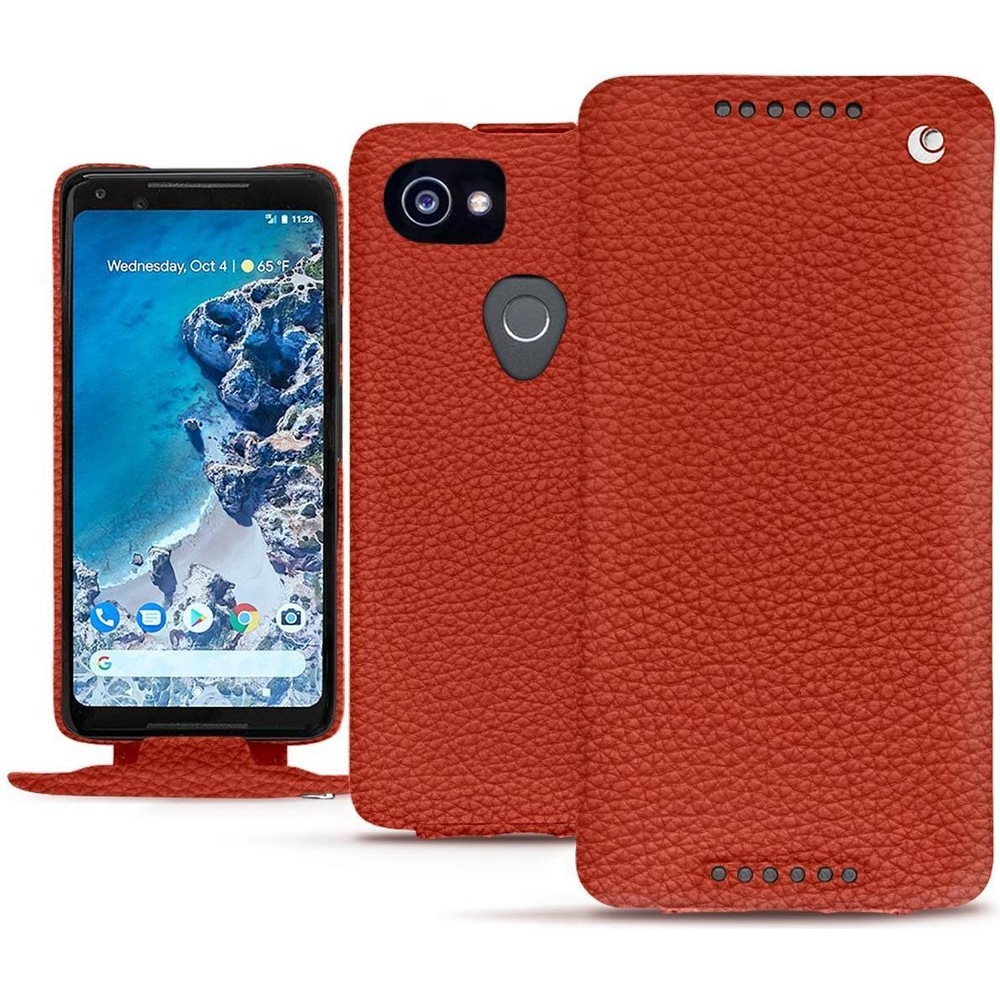 Noreve Lederschutzhülle vertikal (Google Pixel 2 XL), Smartphone Hülle, Orange