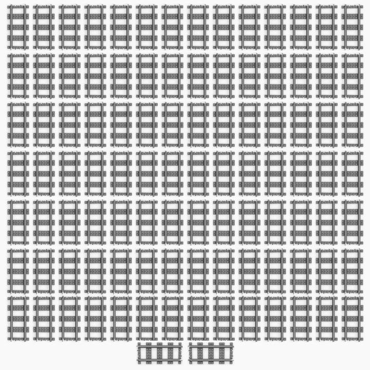 Actual product image Mobabricks 100-piece straight track system - compatible with LEGO