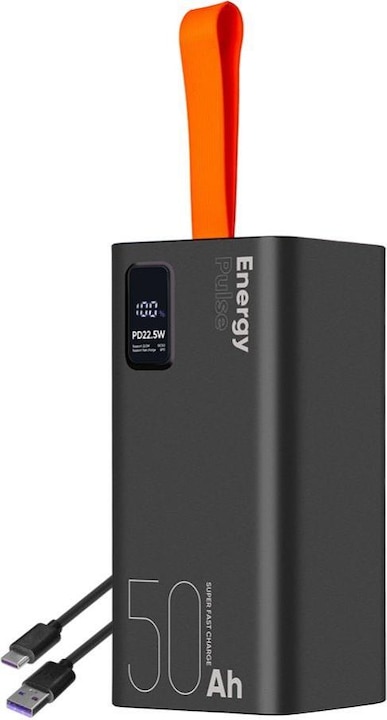 Obal:Me EnergyPulse Powerbank 50000mAh 22.5W Black (50000 mAh, 22.50 W, 23 Wh)