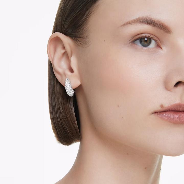Produktbild Swarovski Sublima Drop Ohrhänger Kristallperle Rundschliff Weiss - (Swarovski Metall)