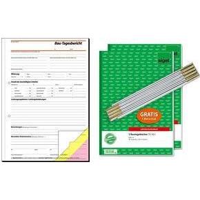 Sigel, Formular, Formularbuch Bautagebuch, A4, + GRATIS stock - für den Markt: D - 1 Stück (SY281) (40 x)