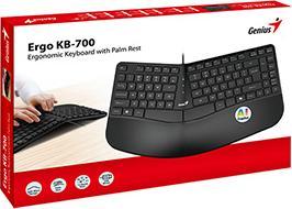 Produktbild Genius Ergo KB-700 Keyboard Black Hu (DE, Kabelgebunden)
