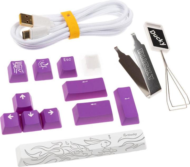 Produktbild Ducky One 3 Aura White TKL Gaming Tastatur, RGB LED - Gateron Baby Kangaroo (US) (US, Kabelgebunden)