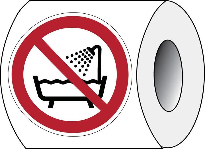 Produktbild Brady ISO 7010 PIC P026 B-7541 ISO Sicherheitskennzeichnung - Verbot, dieses Gerät in der Badewa