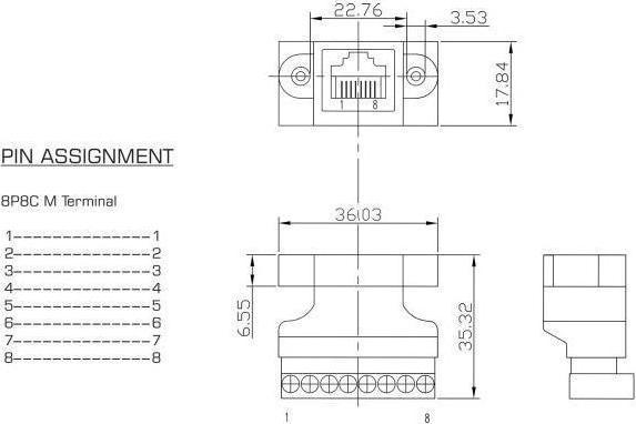 Nährwerte und Zutaten Delock RJ45 Buchse zu Terminalblock Adapter zum Einbau 8 Pin