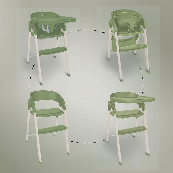 Actual product image BabyGo Levels Highchair khaki/white (Highchair)