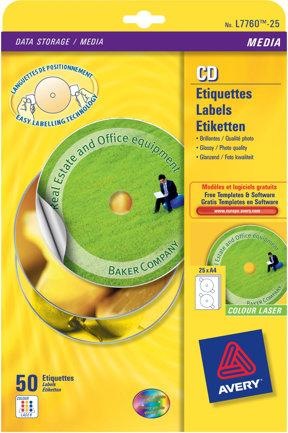 Produktbild Avery CD-Etiketten Supersize