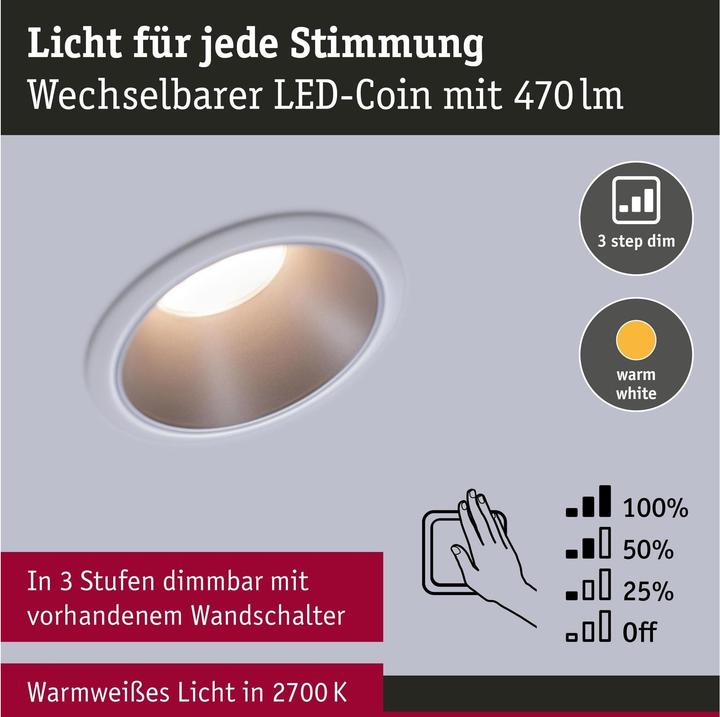 Produktbild Paulmann Einbauleuchte Cole Set (460 lm)
