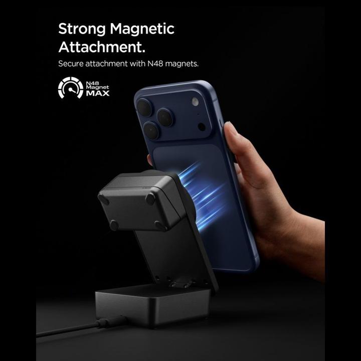 Image du produit Spigen Ładowarka indukcyjna Essential EF323MQ 3w1 25W Qi2.2 MagSafe czarny (25 W)