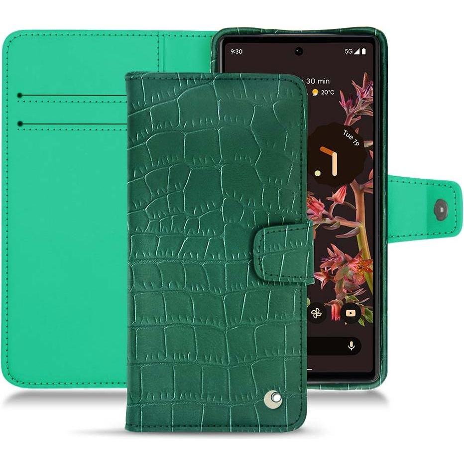 Noreve Lederschutzhülle Wallet (Google Pixel 6), Smartphone Hülle, Grün