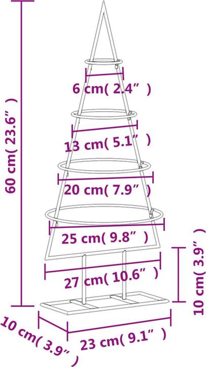 Actual product image vidaXL Metall-Weihnachtsbaum (60 cm)
