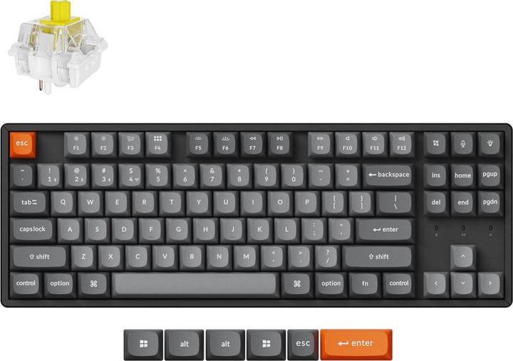 Keychron K8 Max (K8M-J4) QMK Wireless Mechanical Keyboard Banana Sw. Hot Swap RGB 80% US (Eng. Int.)
