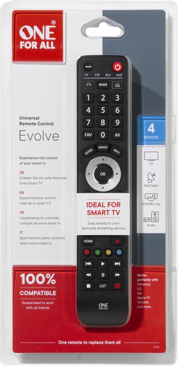Immagine prodotto One for All Evolvere 4 (Telecomando universale, Infrarossi)