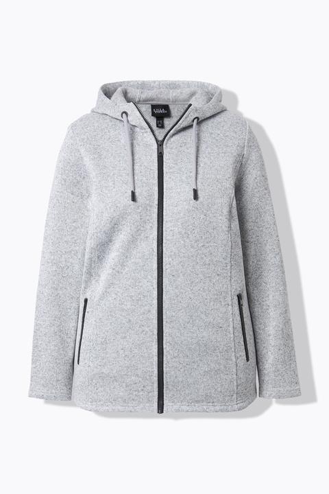 Produktbild Ulla Popken Strickfleece-Jacke, Kapuze, Reissverschlusstaschen (42, 44)