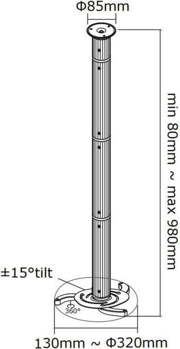 Actual product image Neomounts Beamer C-200 ceiling mount (Ceiling)