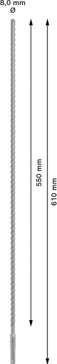 Actual product image DIY PRO SDS plus-5X hammer drill bit, 8 x 550 x 610 mm (8 millimetres)