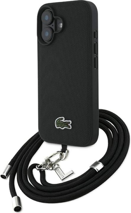 Immagine prodotto Lacoste Case Iconic Petit Pique Crossbody Cord MagSafe for iPhone 16 Plus black (Apple iPhone 16 Plus)