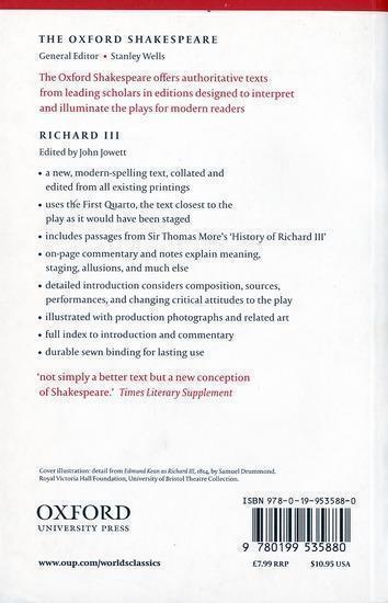 Produktbild The Tragedy of King Richard III (Englisch, John Jowett, 2008)