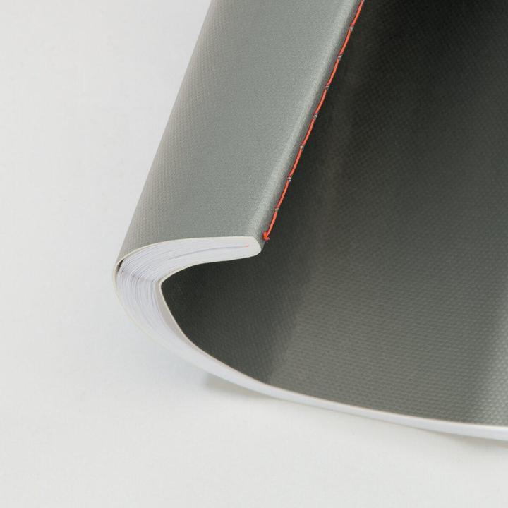 Actual product image Sigel 2 notebooks Linescape DIN A5 squared, light grey, neon-orange softcover 68 pages (A5, Checked, Soft cover)