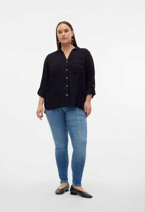 Produktbild Vero Moda Normal geschnitten Hemdkragen Curve Ärmel mit Umschlag Hemd Hemd (44)