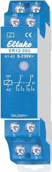 Productafbeelding Eltako Schakelrelais ER12 002 UC Nominale spanning: 230 V Schakelstroom (max.): 4 A 2 CO-contacten 1 st.