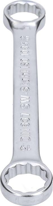 Actual product image SW-Stahl 01312L Double ring spanner 18 x 19 mm flat I straight version I 12-edge I Eyebolt spanner