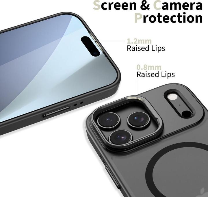 Actual product image Tech-Protect MagStand MagSafe Case für iPhone 17 Pro Max - Mattschwarz (Apple iPhone 17 Pro Max)