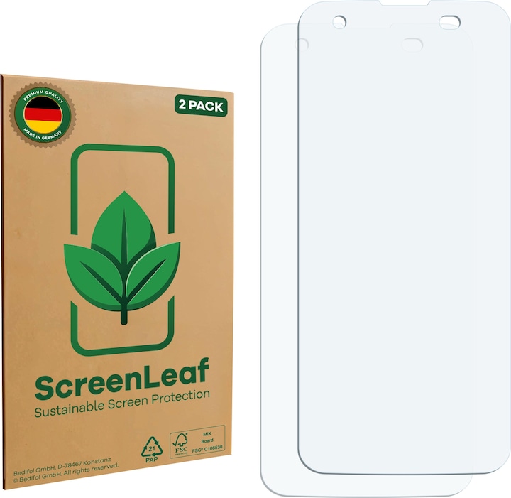 Actual product image ScreenLeaf Screen Protector sustainable Screen Protection, clear, anti-scratch (2 Piece, HTC 10)