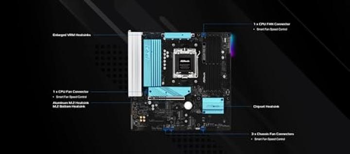 Actual product image AsRock B850M Pro RS (AM5, AMD B850, mATX)