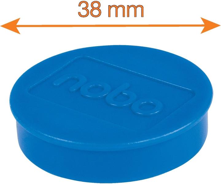 Actual product image Nobo Magnet round 38mm 1915306 blue 10 pieces (10 x)