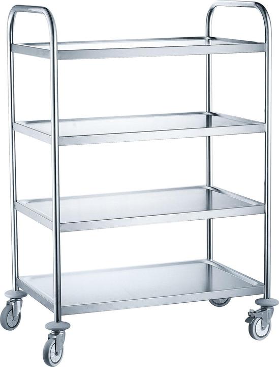 Hendi Servierwagen Edelstahl 4 Regalböden 905x585x1245 m