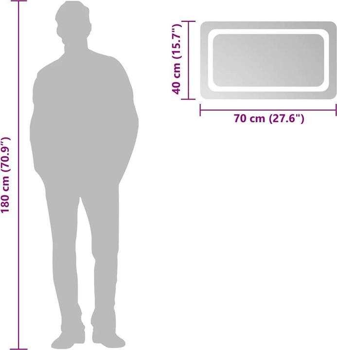 Immagine prodotto vidaXL Spiegel (70 x 40 cm)