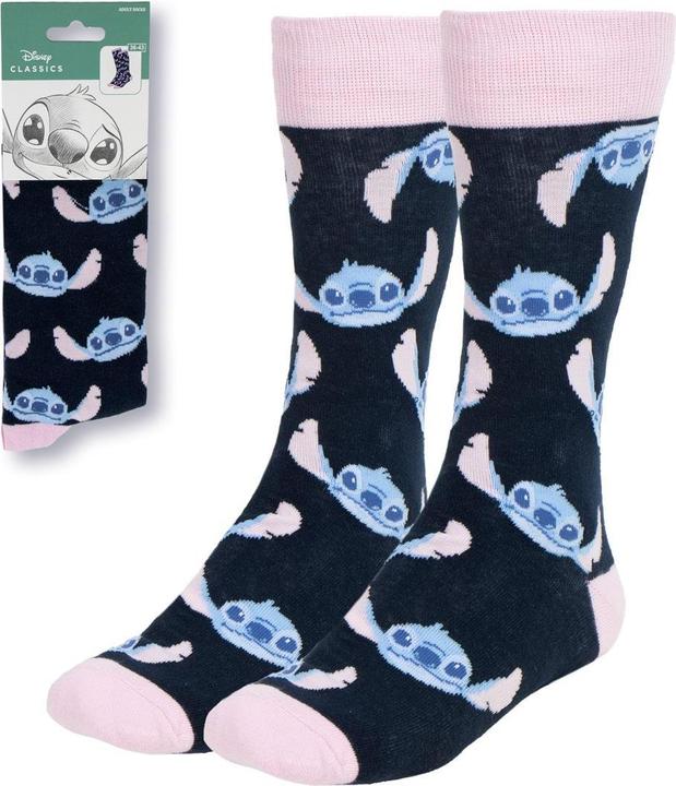 Cerdá Lilo & Stitch Socken Stitch's Face Rosa 36-43 (Einzelpack, 36 - 43)
