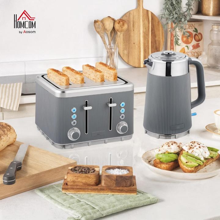 Produktbild Homcom Wasserkocher & Toaster Set mit Edelstahl-Innenraum (1.70 l)