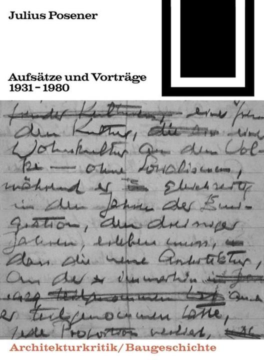 Produktbild Aufsätze und Vorträge 1931-1980 (Deutsch, Julius Posener, 1981)