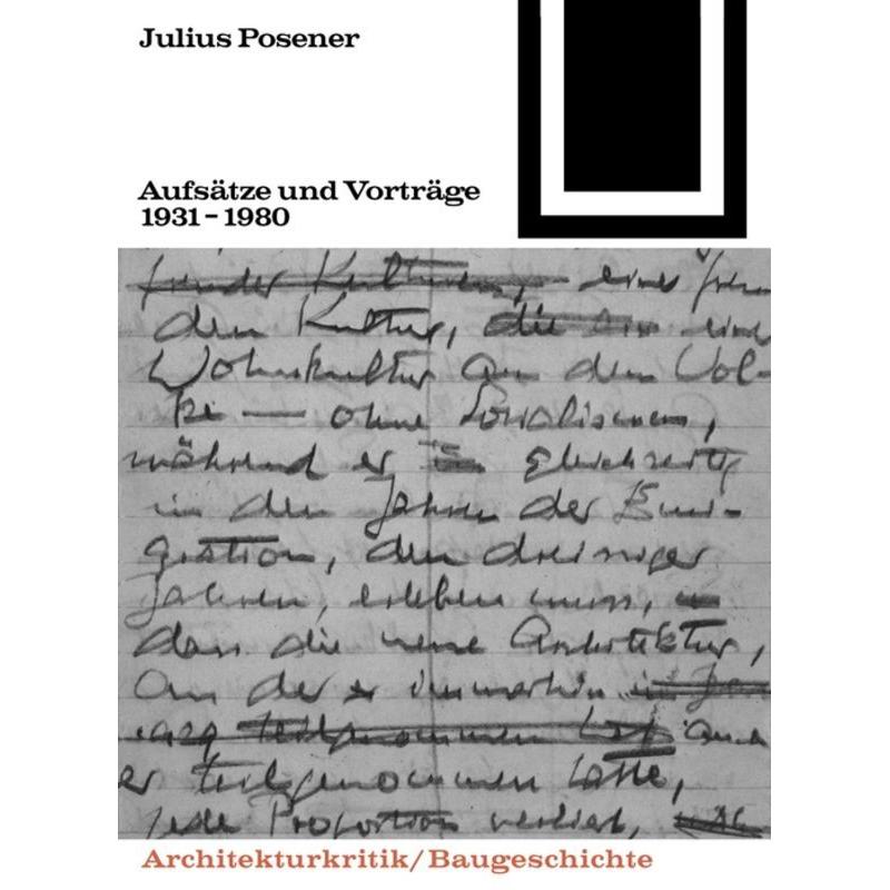 Aufsätze und Vorträge 1931-1980, Sachbücher von Julius Posener
