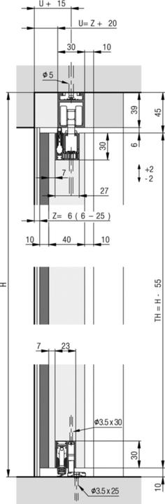 Actual product image HAWA Sliding door fittings Porta 60/100 HMD/HMT Pocket Acoustics