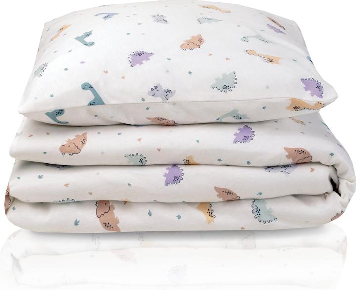 Image du produit Julius Zöllner Parure de lit en jersey - 100/135+40/60 - Little Dinos (100 x 135 cm, 40 x 60 cm)