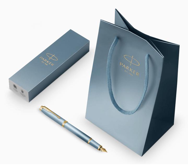 Image du produit Parker Pen Stylo Plume Parker IM Writing Rituals, corps vert avec dégradé, attributs dorés, stylo plume (Bleu, Or, Vert, 1x)