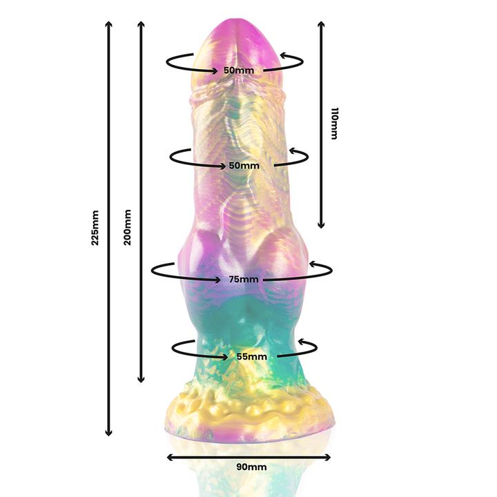 Actual product image Epic Iris Dildo With Rainbow Coloured Testicles Of Pleasure