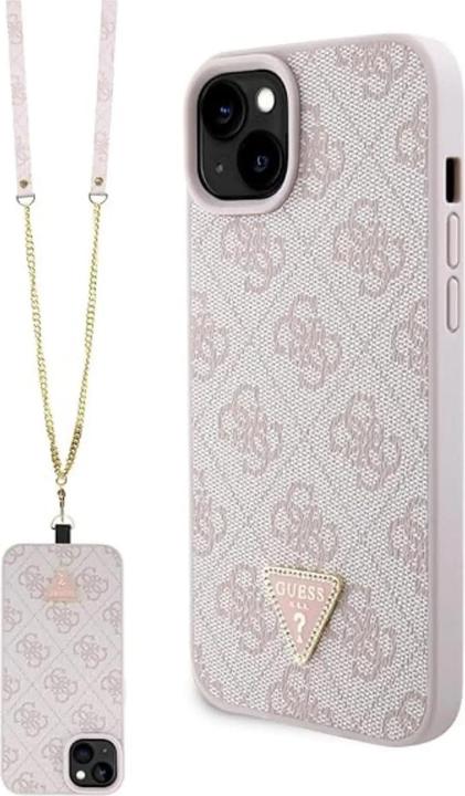Produktbild Guess GUHCP15MP4TDSCPP iPhone 15 Plus 6.7" różowy/pink hardcase Crossbody 4G Metal Logo (Apple iPhone 14 Plus, Apple iPhone 15 Plus)