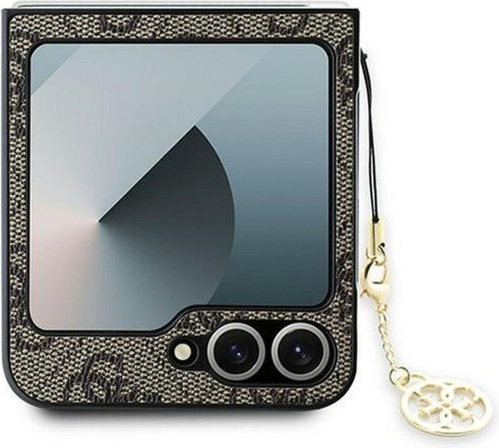 Actual product image Guess GUHCZF6GF4GBR Z Flip6 F741 brązowy/brown 4G Charm (Samsung Galaxy Z Flip6)