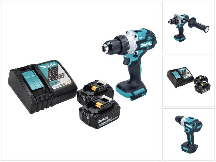 Makita DHP 486 RG Battery impact drill 18 V 130 Nm Brushless + 2x battery 6.0 Ah + charger