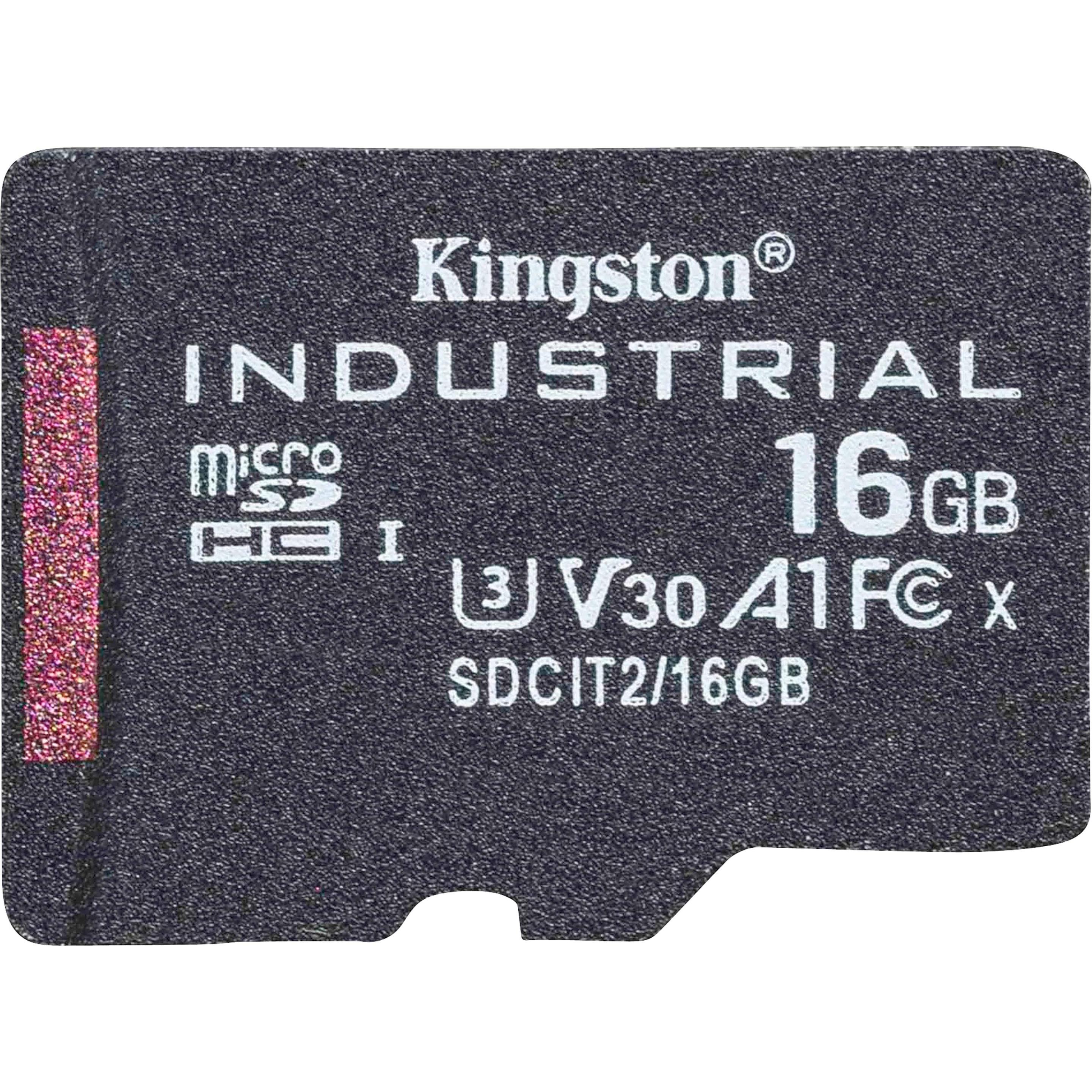 Thumbnail - Kingston microSDHC Industrial (16 GB, microSDHC, U3, UHS-I), Speicherkarte, Schwarz