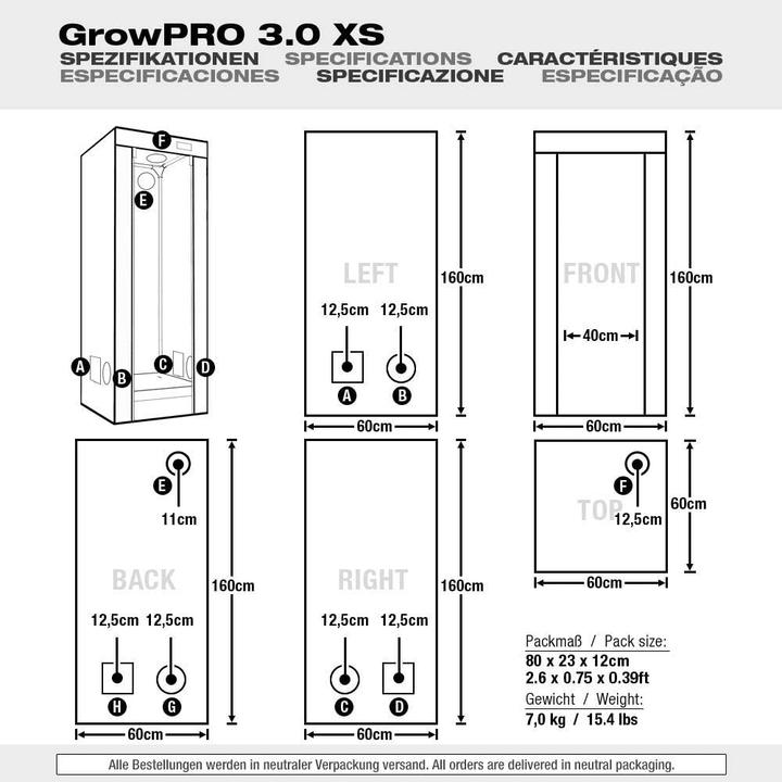 Image du produit GrowPRO Growzelt Komplettset