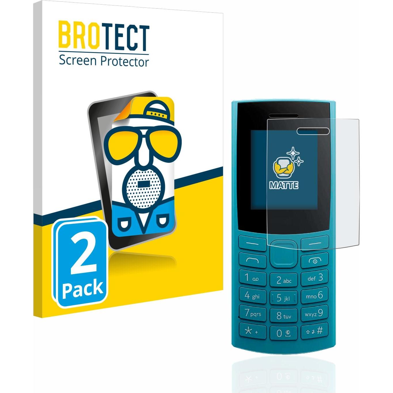 BROTECT Pellicola protettiva antiriflesso opaca (2 pz., Nokia 110 4G (2023)), Pellicola protettiva smartphone, Grigio