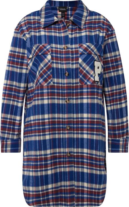 Image du produit Ulla Popken Veste à carreaux, col chemise, patte de boutonnage, base arrondie (46, 48)