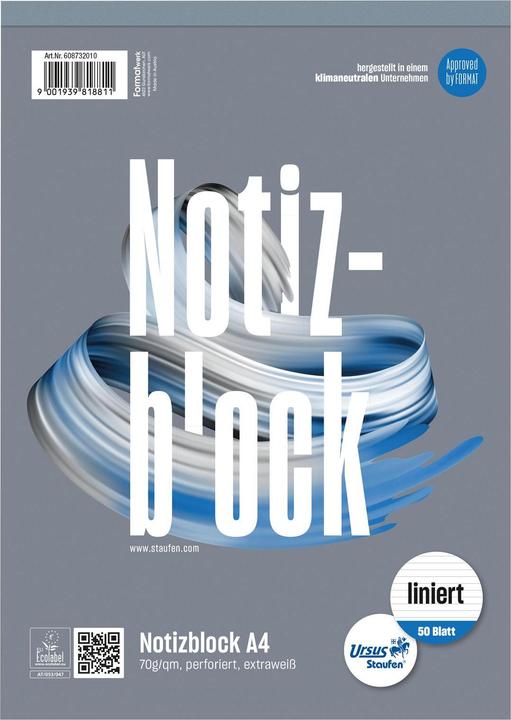 Image du produit Ursus Bloc bureautique avec couverture A4 ligné 50 feuilles (A4, À rayures)