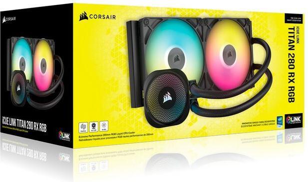 Image du produit Corsair iCUE LINK TITAN 280 RX RGB AIO, Radiateur 280mm, Refroidisseur CPU liquide